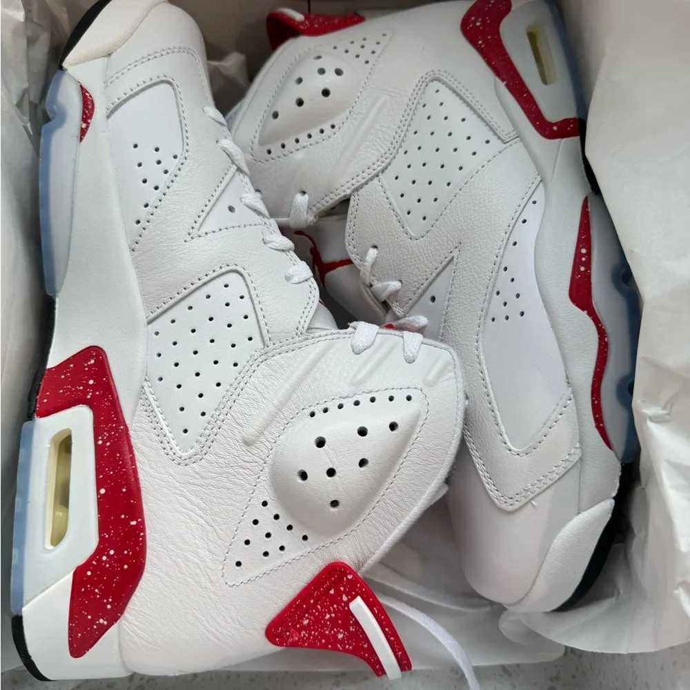 Air Jordan 6 Retro “White/Red” - Men’s 9 / Women’s 10.5 - Picture 2 of 8